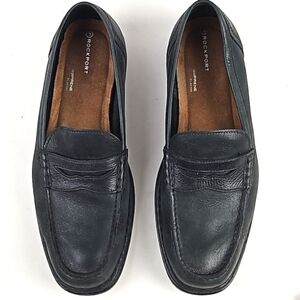 Rockport Adiprene by Adidas Black Leather Slip On Classic Comfort Penny Loafer